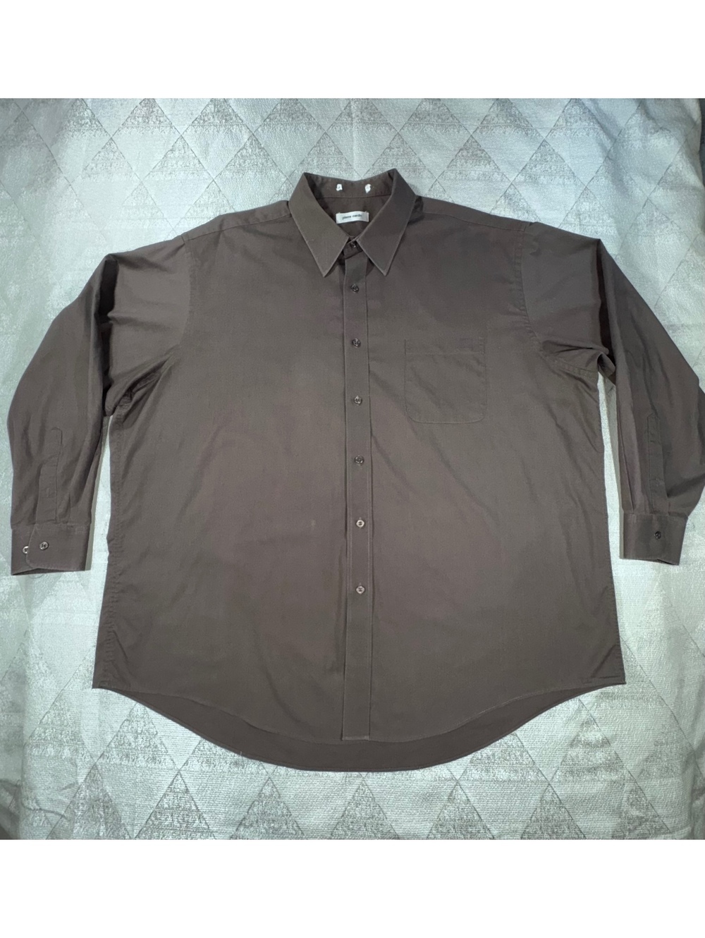 Pierre Cardin Men's Brown Long Sleeve Button-Up Shirt Size XL